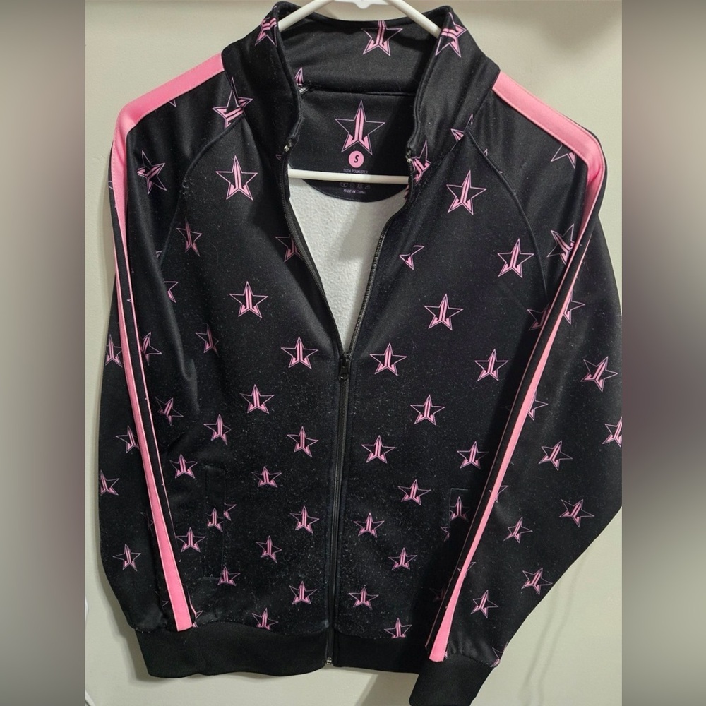 Authentic Jeffree Star vintage bllack and Pink Star Track Jacket-very well-made